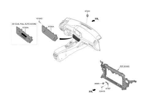 2006 Hyundai Accent CONTROL ASSY-HEATER Diagram for 97250-L0211-PEE
