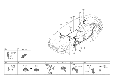 2023 Hyundai Sonata WIRING ASSY-FLOOR Diagram for 91515-L1111