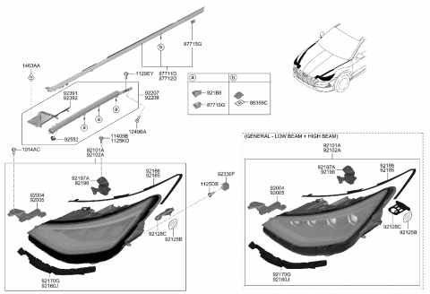 2023 Hyundai Sonata Lamp Assy-Head,Lh Diagram for 92101-L5100