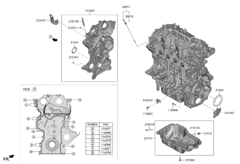 2006 Hyundai Accent PAN ASSY-ENGINE OIL Diagram for 21510-2M880