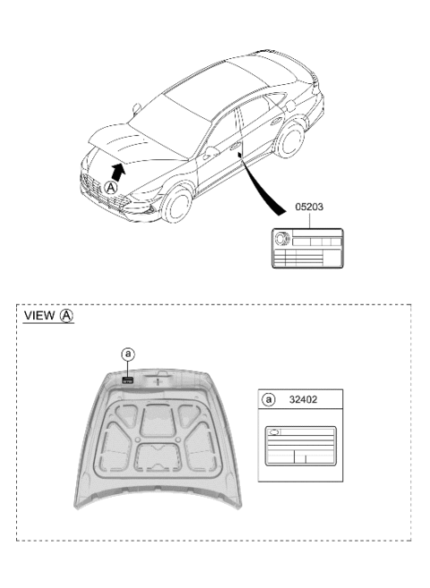 2023 Hyundai Sonata LABEL-EMISSION Diagram for 32450-2SDP2
