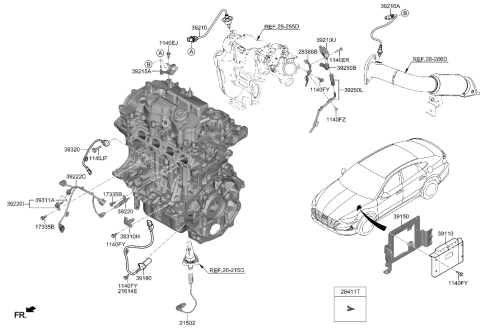 2006 Hyundai Accent ELECTRONIC CONTROL UNIT Diagram for 39116-2M033
