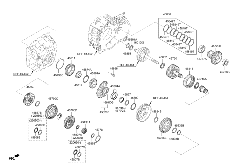 2023 Hyundai Sonata Bearing Set-Thrust Diagram for 45807-4G600