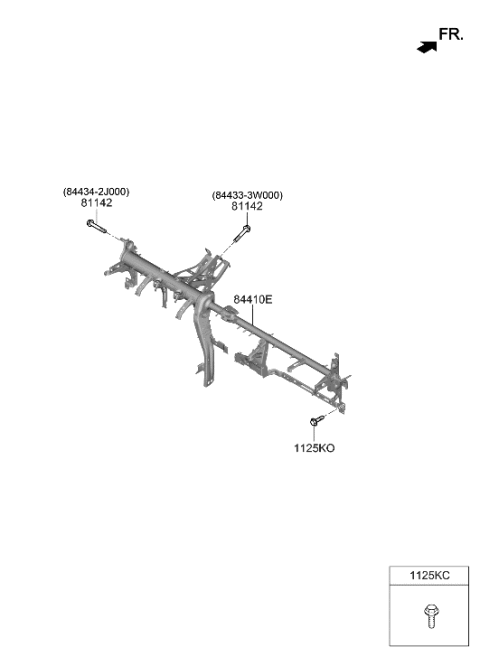 2023 Hyundai Sonata Bar Assembly-Cowl Cross Diagram for 84410-L1200
