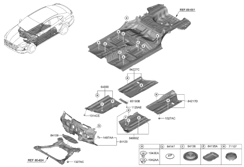 2023 Hyundai Sonata U/COVER-Ctr FLR OTR,RH Diagram for 84247-L1000