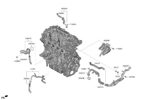 2023 Hyundai Sonata Coolant Pipe & Hose Diagram 1