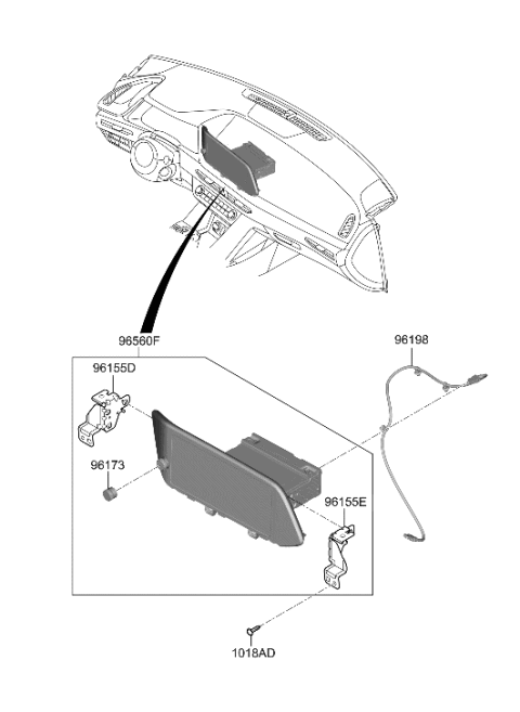 2023 Hyundai Sonata Head Unit Assembly-Avn Diagram for 96560-L0150-SSW