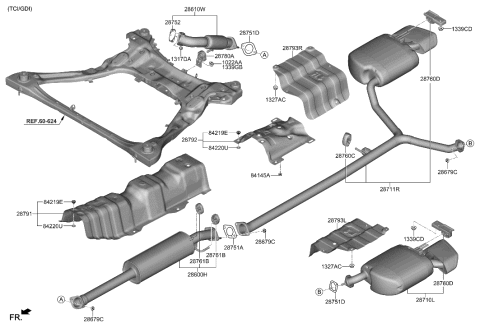 2006 Hyundai Accent MUFFLER ASSY-FRONT Diagram for 28610-L1900