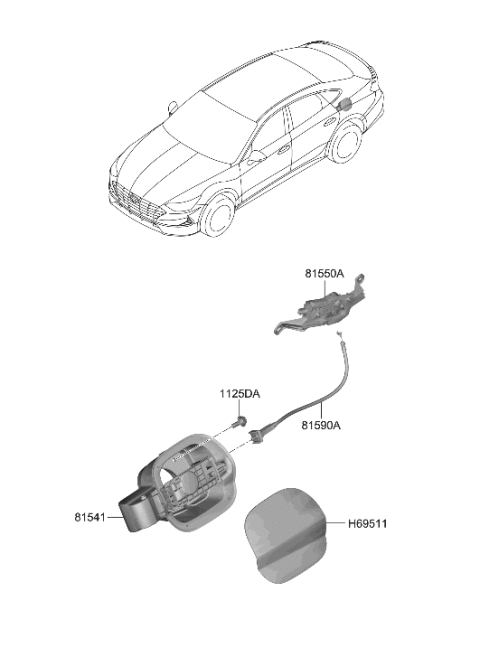 2023 Hyundai Sonata Fuel Filler Door Diagram