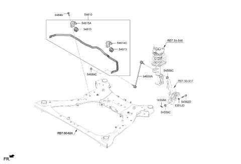 2023 Hyundai Sonata Link Assembly-Front Stabilizer Diagram for 54830-L1000