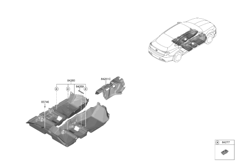 2023 Hyundai Sonata Carpet Assembly-Floor Diagram for 84260-L1000-NNB