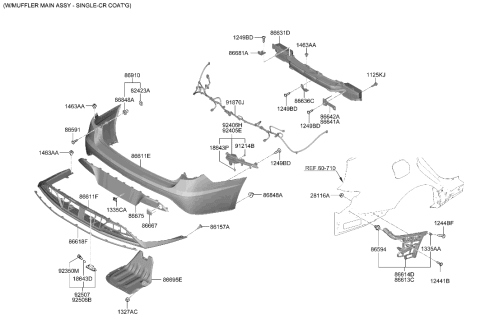 2023 Hyundai Sonata Rear Bumper Diagram 2