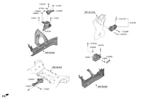 2023 Hyundai Sonata Engine & Transaxle Mounting Diagram 2