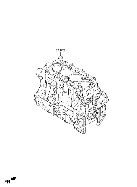 2023 Hyundai Sonata Short Engine Assy Diagram 2