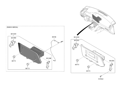 2006 Hyundai Accent Audio Assembly Diagram for 96160-L0200-NVC