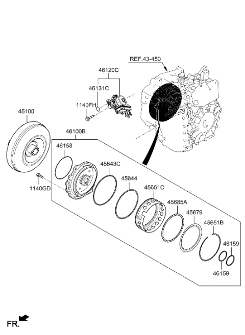 2006 Hyundai Accent Converter Assembly-Torque Diagram for 45100-4G655