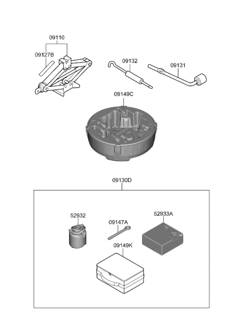 2023 Hyundai Sonata Sealant-Tire Diagram for 52932-K0300