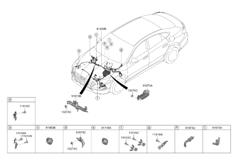 2023 Hyundai Sonata WIRING ASSY-FRT Diagram for 91215-L1140
