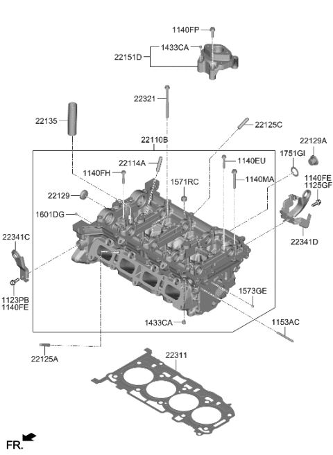 2006 Hyundai Accent Head Sub Assembly-Cylinder Diagram for 5X11M-2SA01