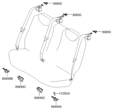 2006 Hyundai Elantra Child Rest Holder Diagram