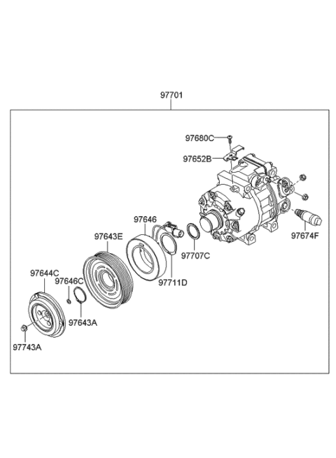 2012 Hyundai Elantra PULLEY Assembly-Air Conditioning Compressor Diagram for 97643-2H141