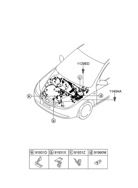 2006 Hyundai Elantra New Body Style (Produced After OCT.31.2006) Bracket-Wiring Diagram