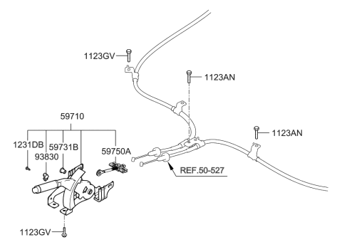 2008 Hyundai Elantra Cable Assembly-Parkng Brake Diagram for 59750-2H000
