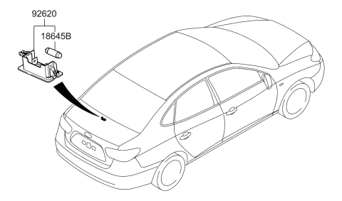 2008 Hyundai Elantra License Plate & Interior Lamp Diagram