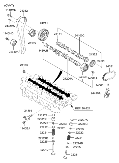 2009 Hyundai Elantra Oil Control Valve Assembly Diagram for 24355-23800