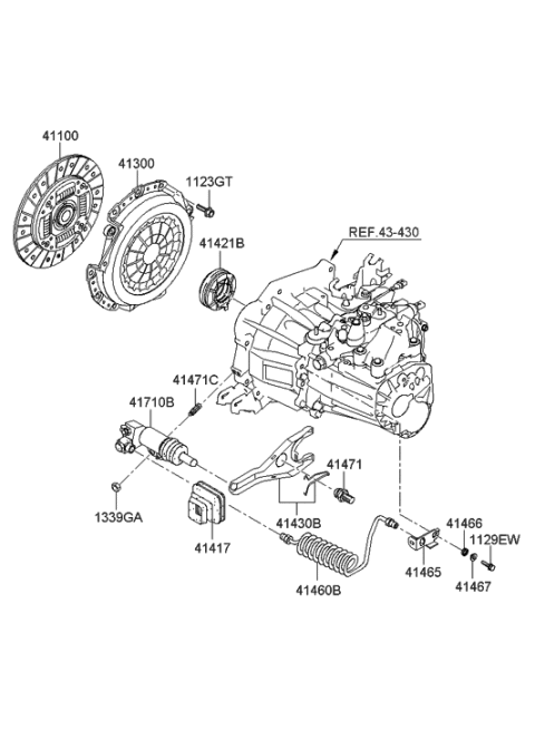 2009 Hyundai Elantra Clutch & Release Fork Diagram