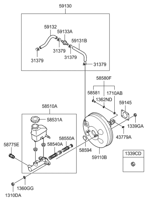2009 Hyundai Elantra Valve Diagram for 58775-2D100
