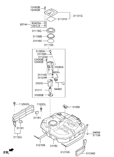 2006 Hyundai Elantra Tank Assembly-Fuel Diagram for 31150-2H510