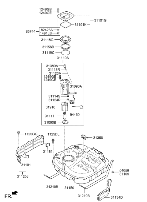 2008 Hyundai Elantra Fuel System Diagram 1