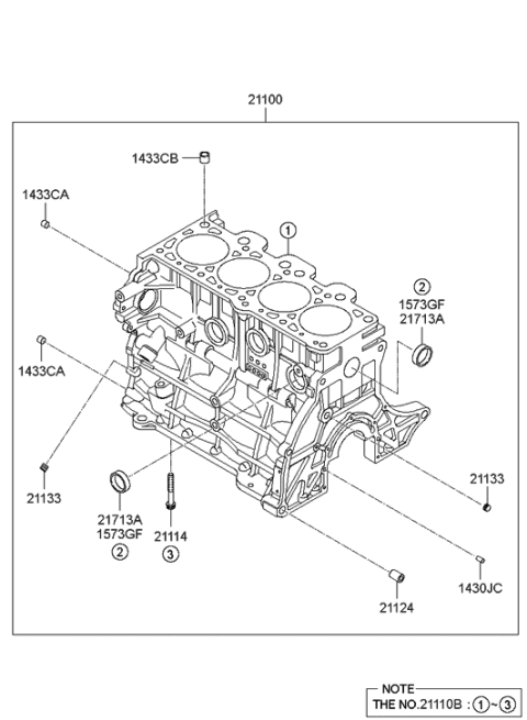 2006 Hyundai Elantra Cylinder Block Diagram