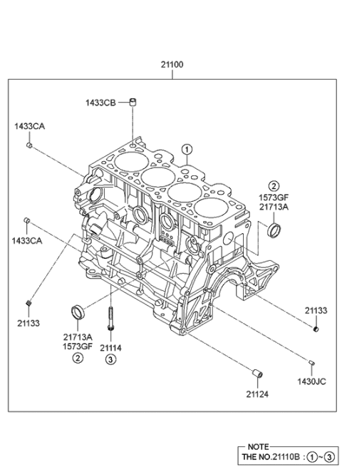 2006 Hyundai Elantra New Body Style (Produced After OCT.31.2006) Cylinder Block Diagram