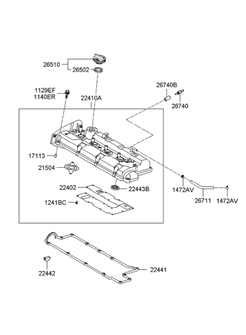 2006 Hyundai Elantra New Body Style (Produced After OCT.31.2006) Rocker Cover Diagram