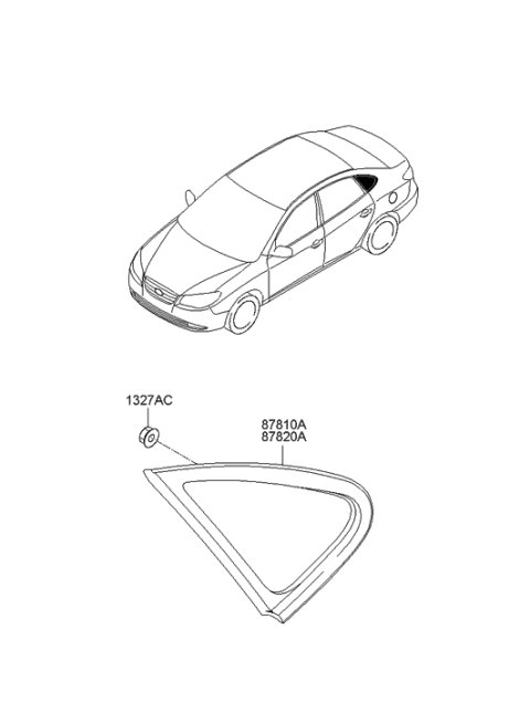 2006 Hyundai Elantra New Body Style (Produced After OCT.31.2006) Quarter Window Diagram
