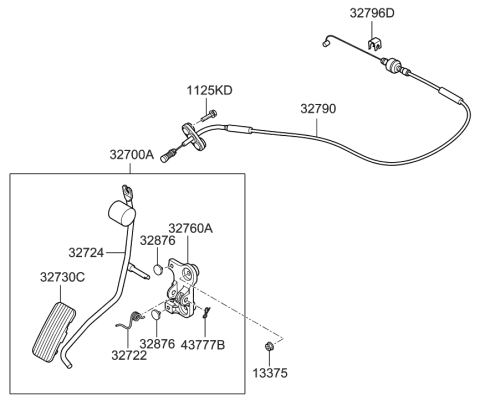 2007 Hyundai Elantra Accelerator Pedal Diagram 1