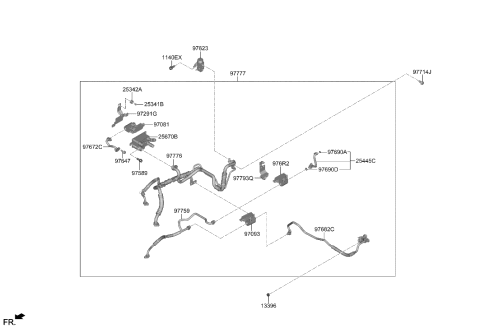 1992 Hyundai Elantra HOSE & TUBE ASSY Diagram for 97759-KL540