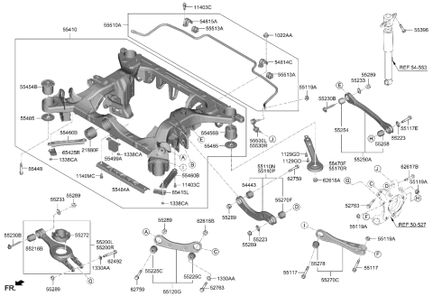 2023 Hyundai Ioniq 6 ARM COMPLETE-RR LWR,LH Diagram for 55210-GI100