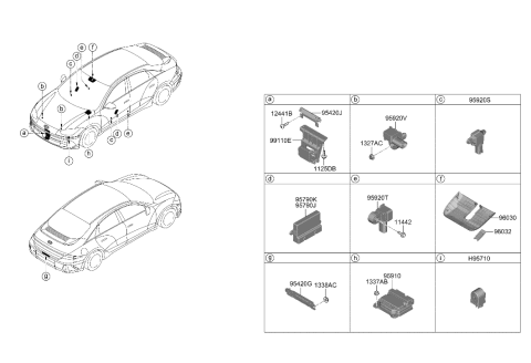 1992 Hyundai Elantra SENSOR ASSY-A TYPE CRASH Diagram for 95920-I7000