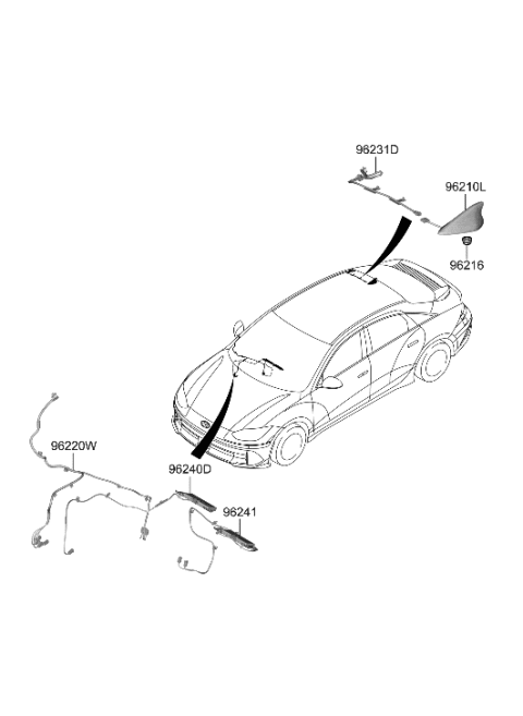 1992 Hyundai Elantra ANTENNA ASSY-COMBINATION Diagram for 96210-KL300-TAN