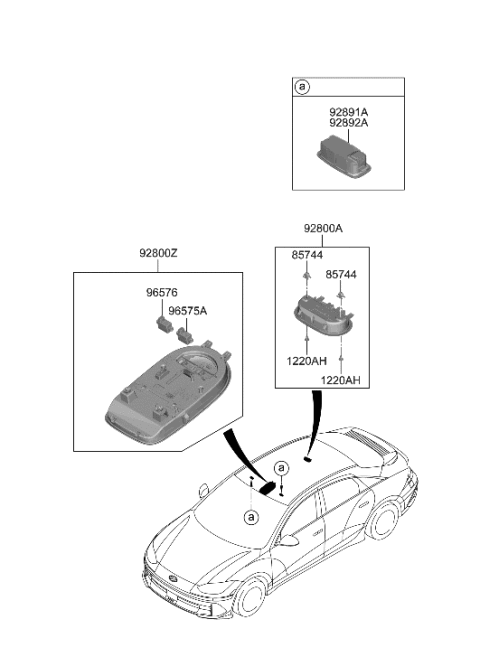 1992 Hyundai Elantra LAMP ASSY-VANITY,LH Diagram for 92890-KL000-NNB