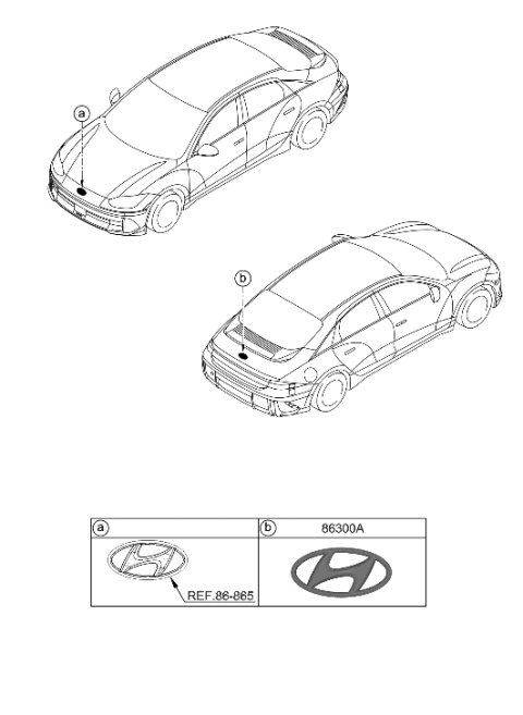 2023 Hyundai Ioniq 6 EMBLEM Diagram for 86305-KL300