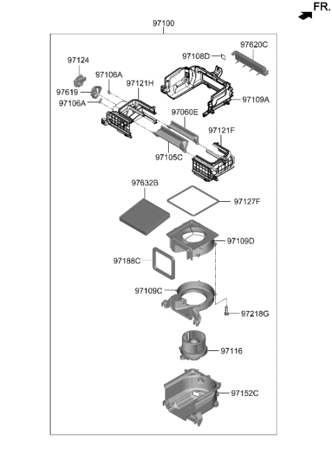 2023 Hyundai Ioniq 6 COVER ASSY-AIR FILTER Diagram for 97129-GI000