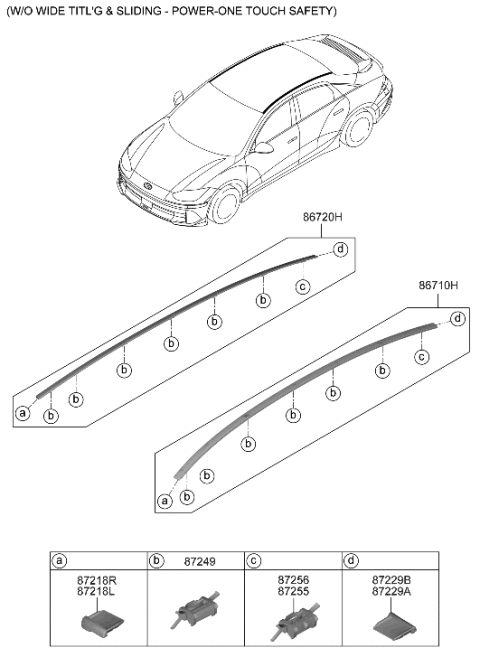 2023 Hyundai Ioniq 6 Roof Garnish & Rear Spoiler Diagram 1