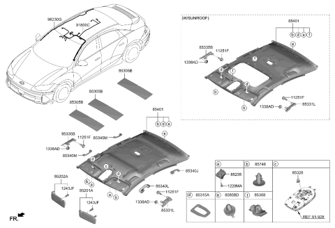 2023 Hyundai Ioniq 6 SUNVISOR ASSY,RH Diagram for 85220-KL010-YFE