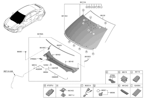 1992 Hyundai Elantra NOZZLE ASSY-WINDSHIELD WASHER Diagram for 98630-CG000