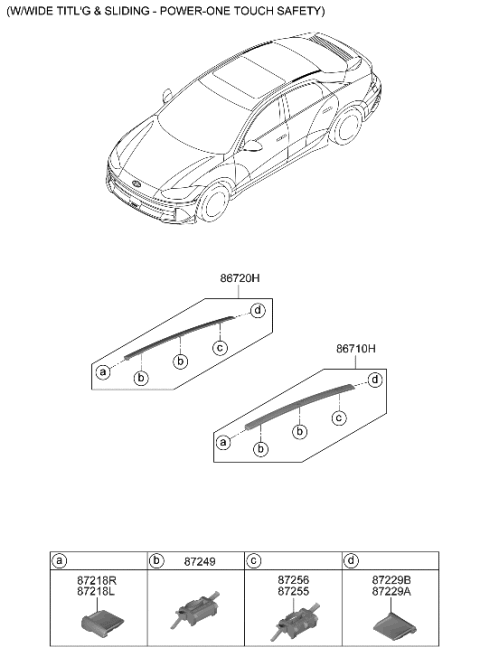 2023 Hyundai Ioniq 6 Roof Garnish & Rear Spoiler Diagram 2