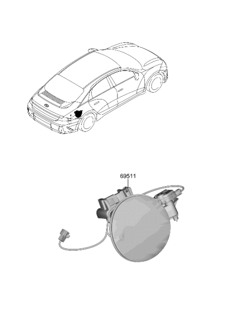 2023 Hyundai Ioniq 6 Fuel Filler Door Diagram